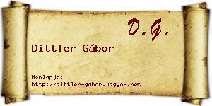 Dittler Gábor névjegykártya